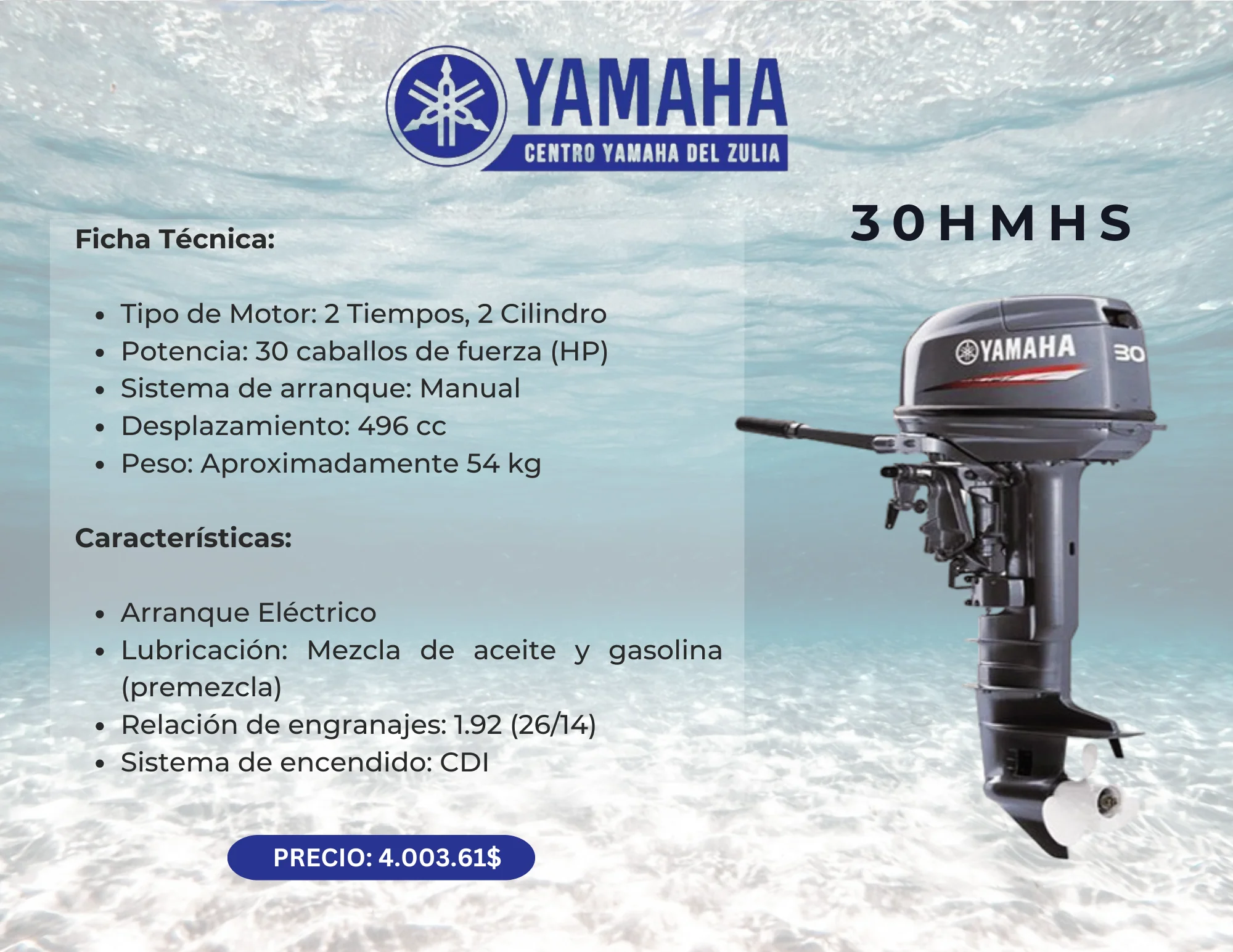30HP MOTORE FUERA DE BORDA YAMAHA 30HMHS - Image 2
